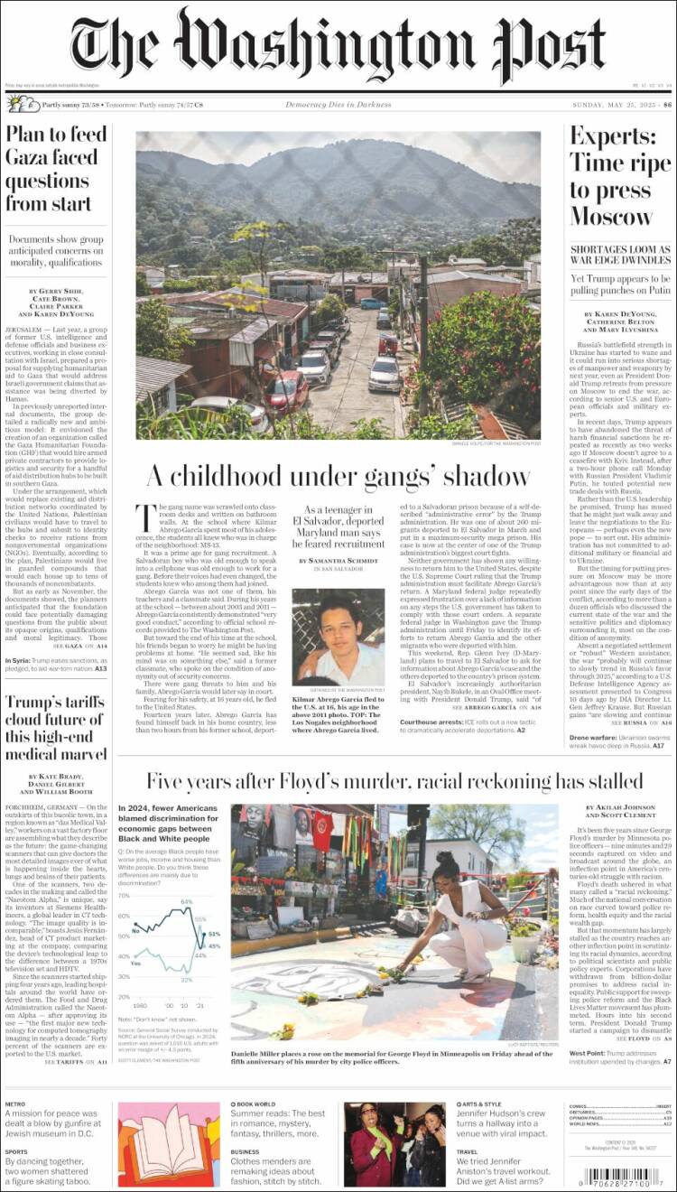 Portada de The Washington Post (USA)