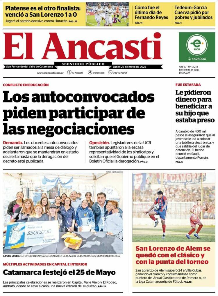 Portada de El Ancasti (Argentina)