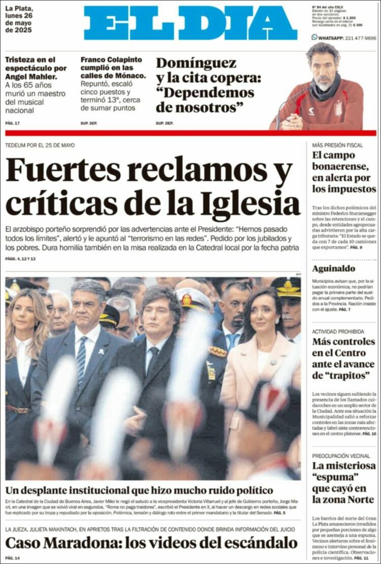 Portada de El Día de la Plata (Argentina)