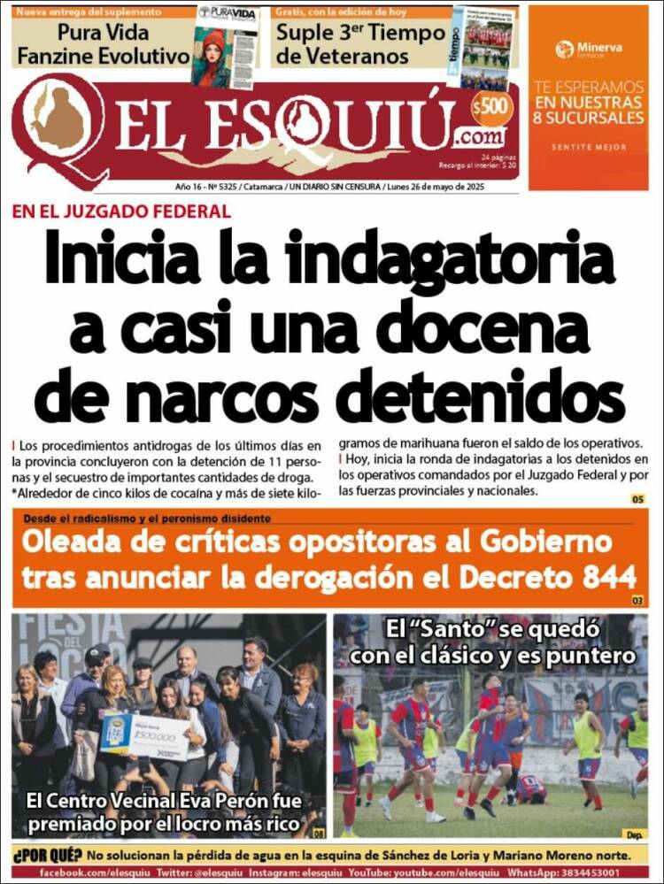 Portada de El Esquiu (Argentina)