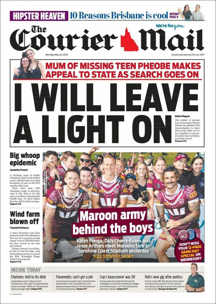 Portada de The Courier-Mail (Australia)