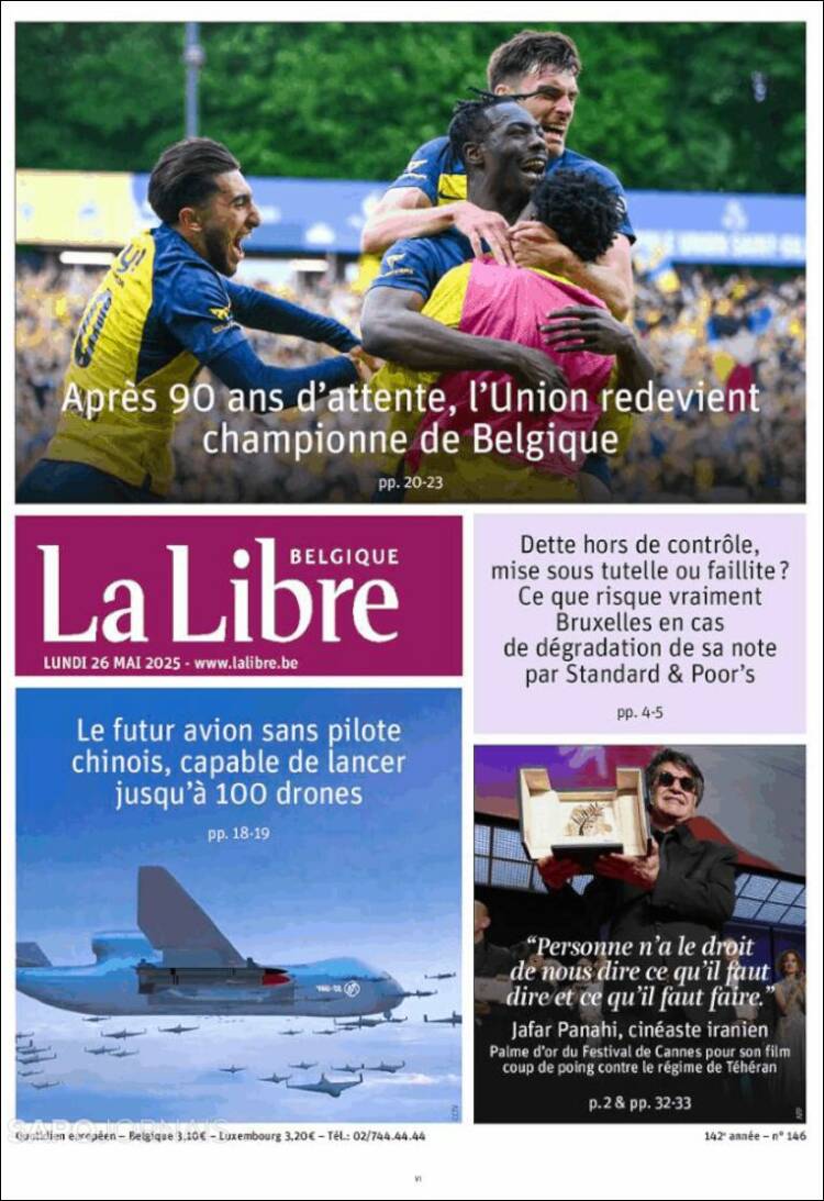 Portada de La Libre.be (Belgium)