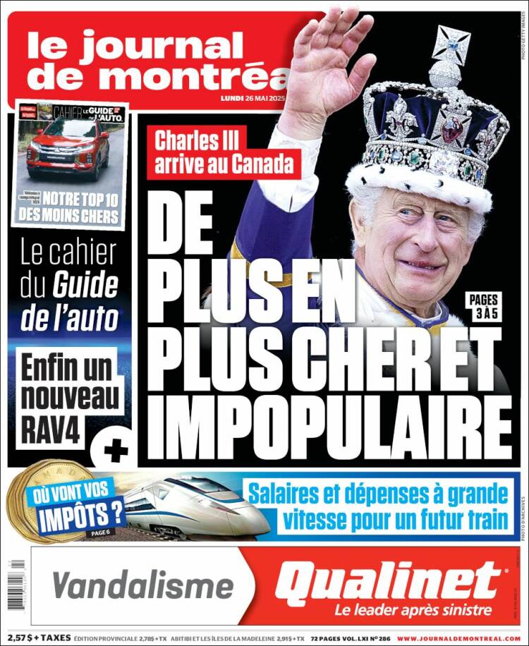 Portada de Le Journal de Montréal (Canadá)