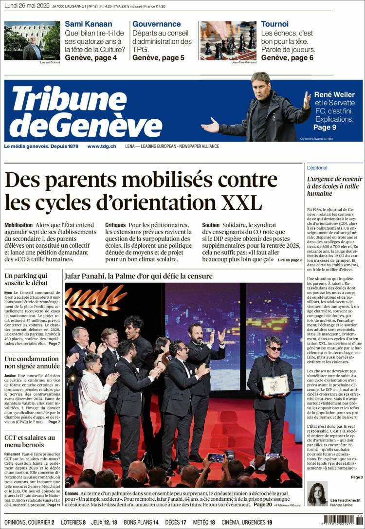 Portada de La Tribune de Genève (Switzerland)