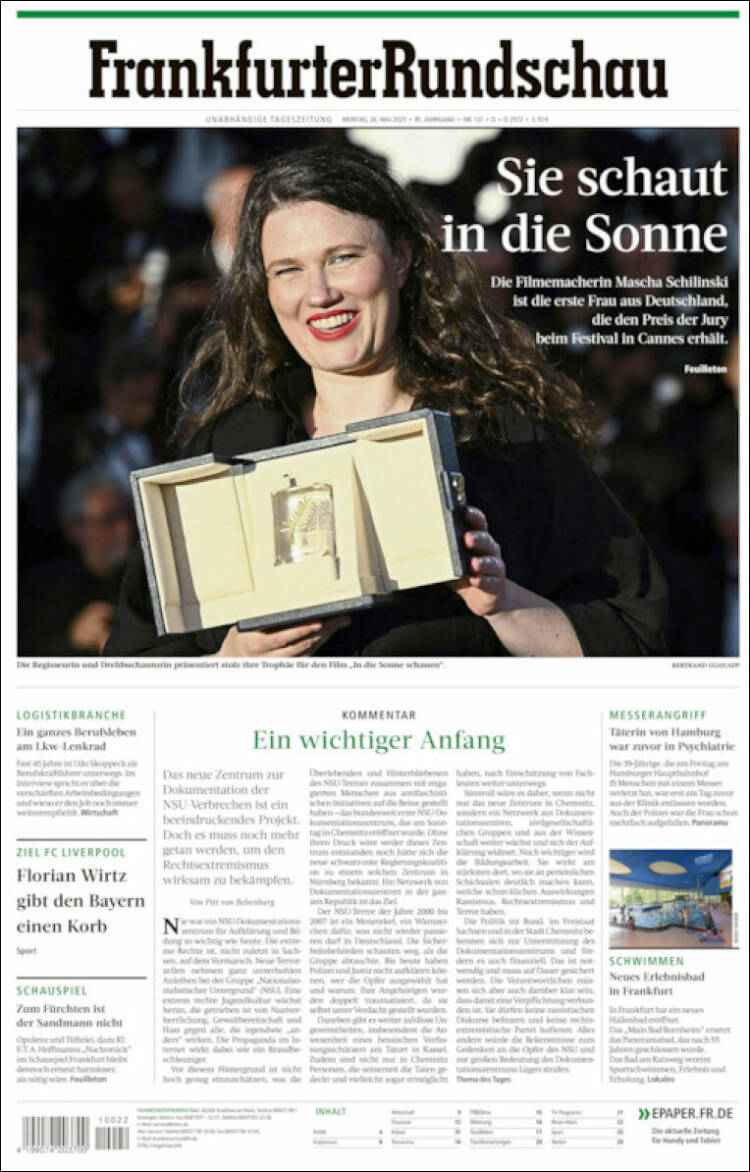 Portada de Frankfurter Rundschau (Germany)