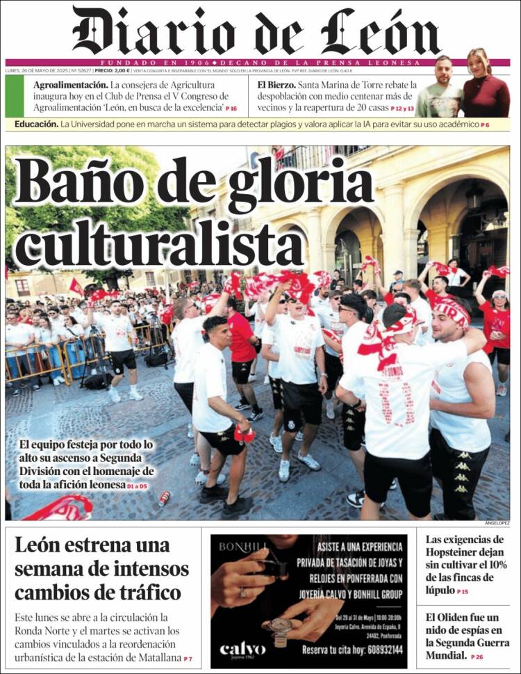 Portada de Diario de León (España)