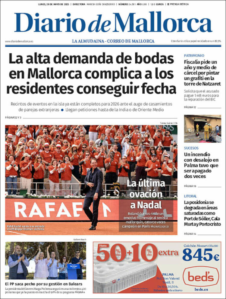 Portada de Diario de Mallorca (España)