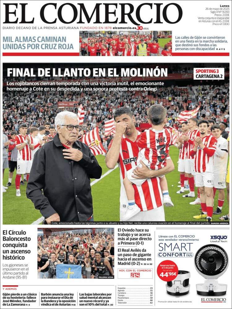 Portada de El Comercio - Gijón (España)
