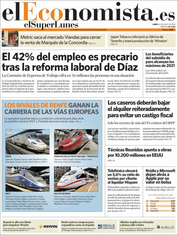 Portada de El Economista (Spain)