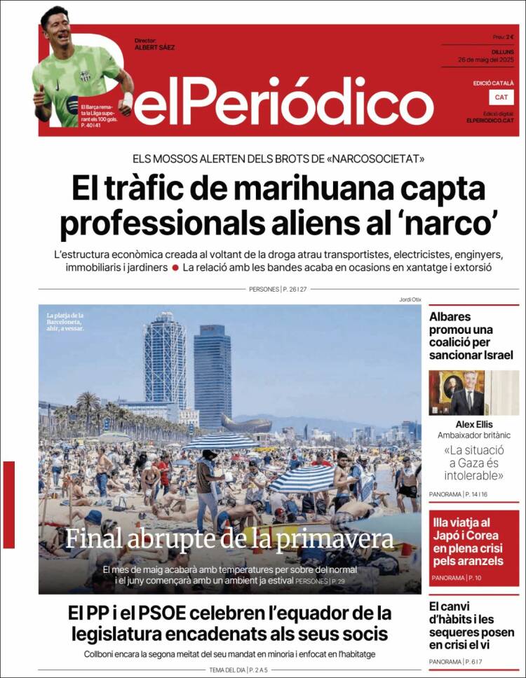 Portada de El Periódico de Catalunya (España)
