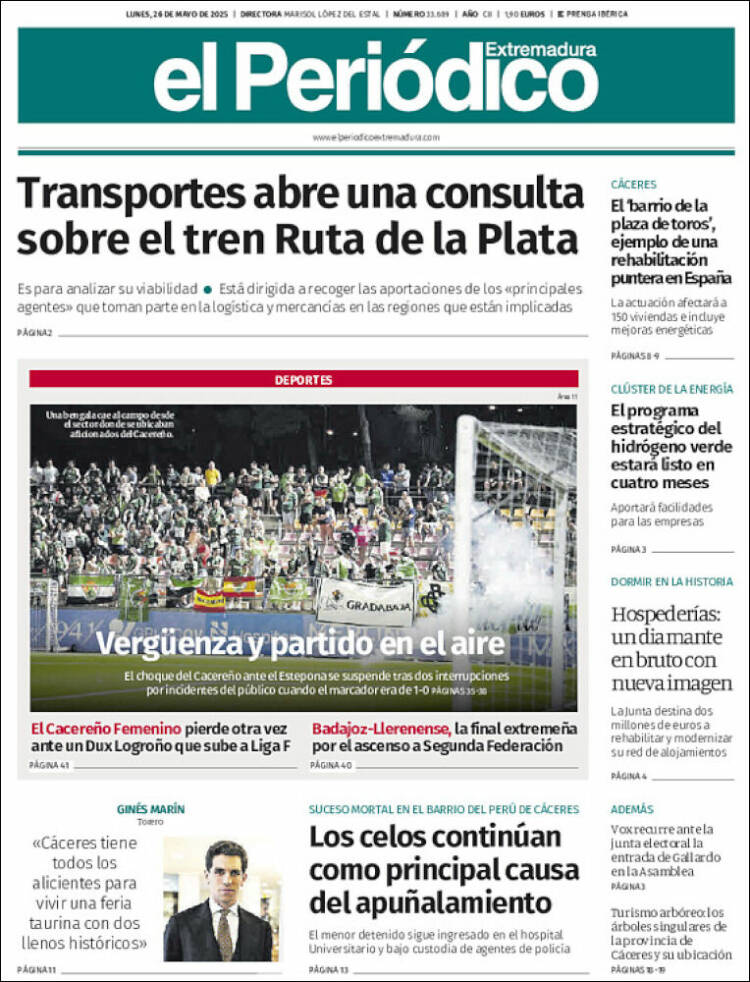 Portada de El Periódico de Extremadura (Spain)