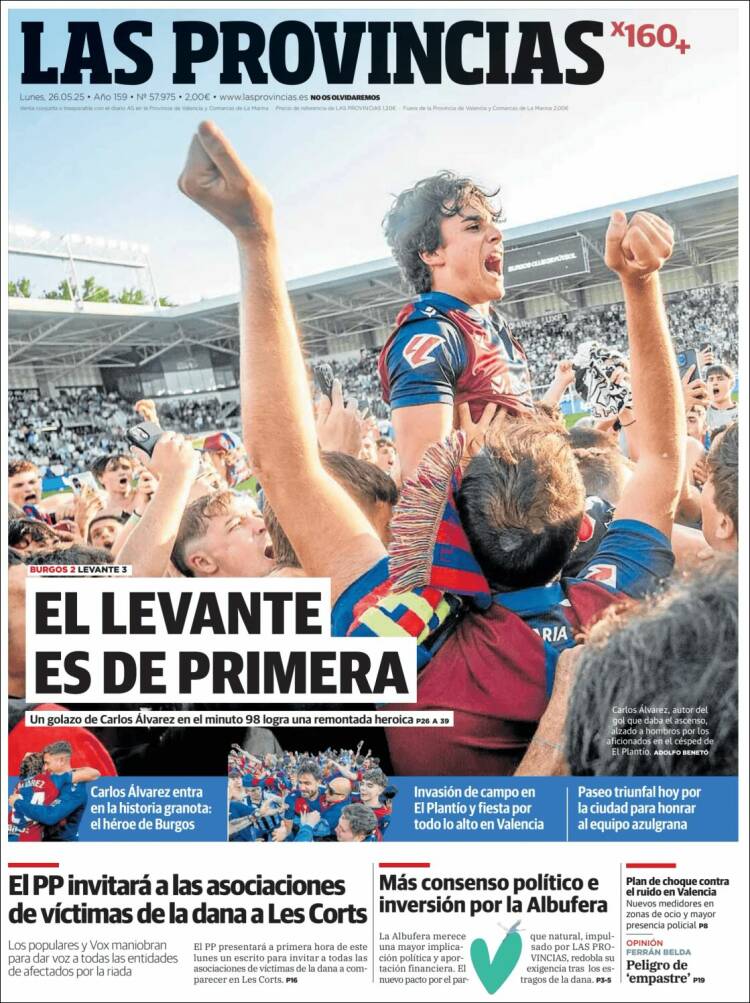 Portada de Las Provincias (España)