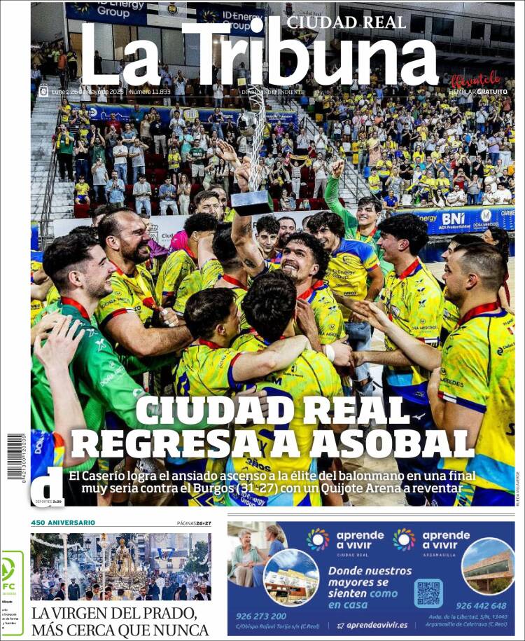 Portada de La Tribuna de Ciudad Real (España)