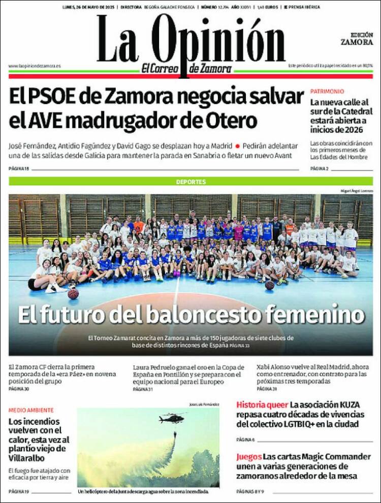 Portada de La Opinión - El Correo de Zamora (España)