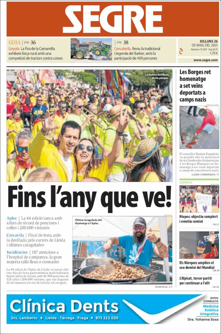 Portada de Segre (España)