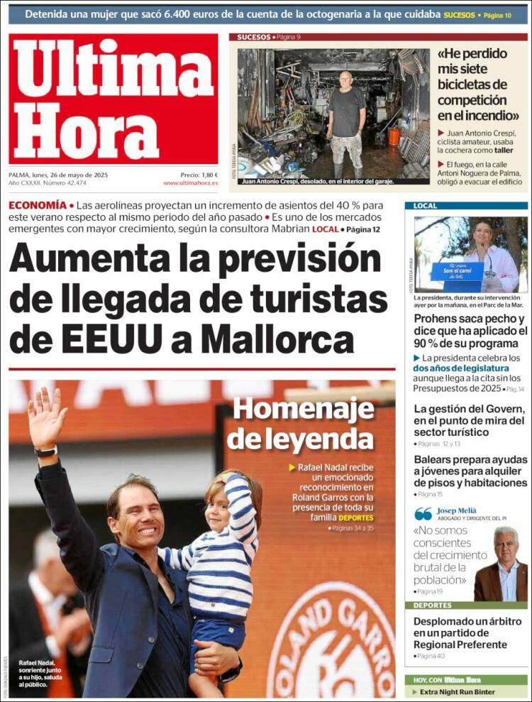 Portada de Última Hora (España)
