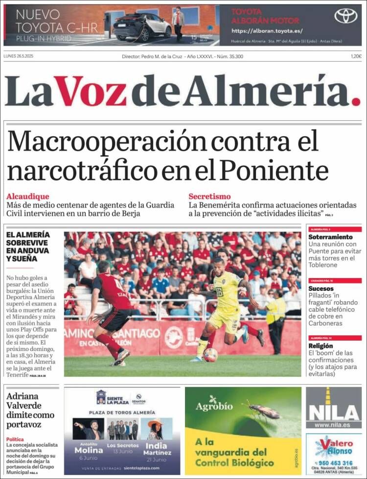 Portada de La Voz de Almería (Spain)