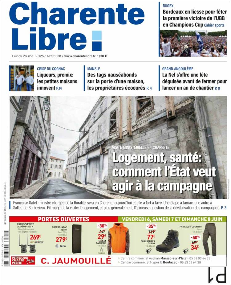 Portada de Charente Libre (Francia)