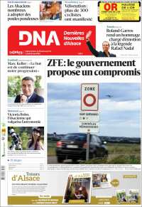 Portada de Les Dernières Nouvelles d'Alsace (Francia)