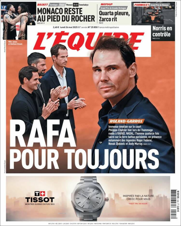 Portada de L'Equipe (Francia)