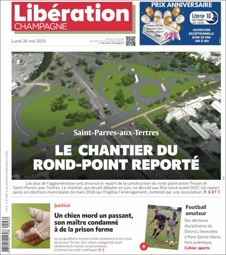Portada de Libération Champagne (Francia)