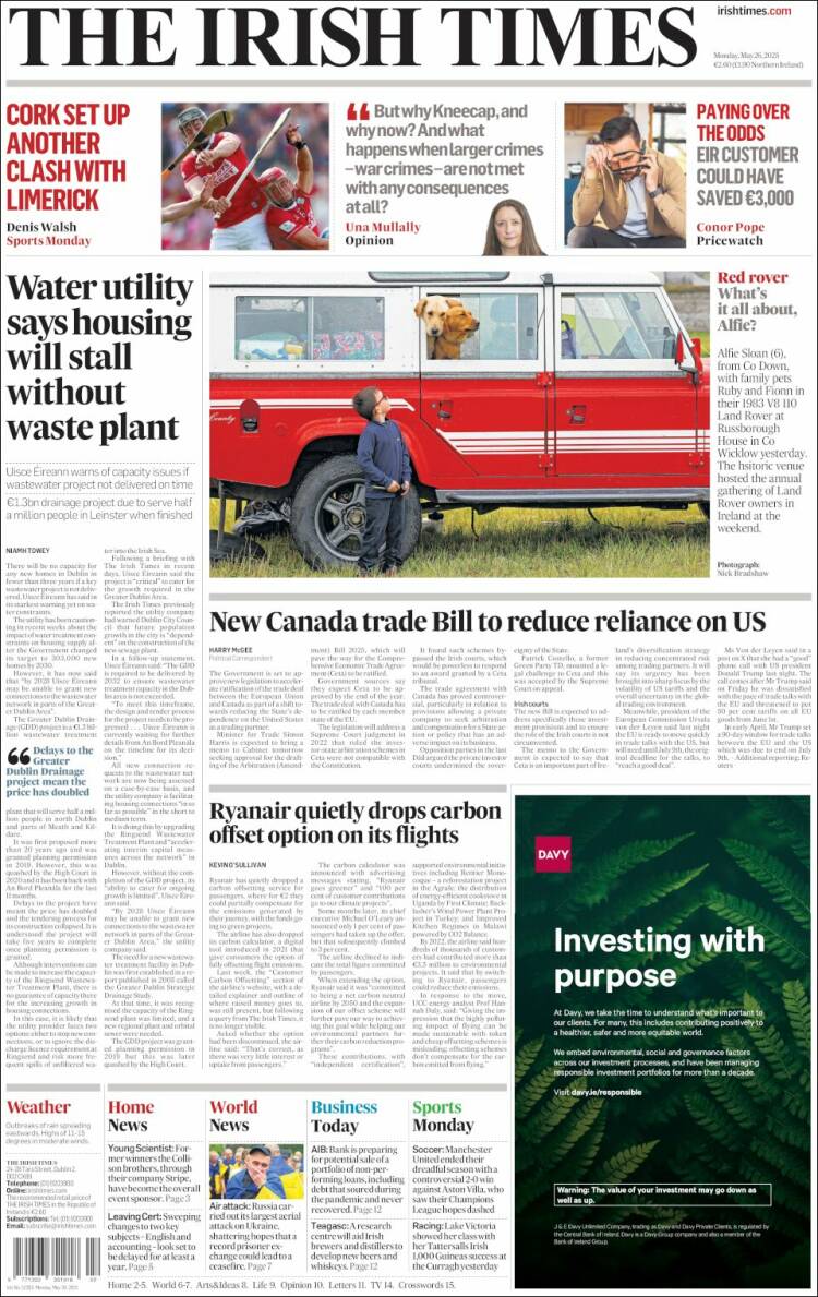 Portada de Irish Times (Ireland)