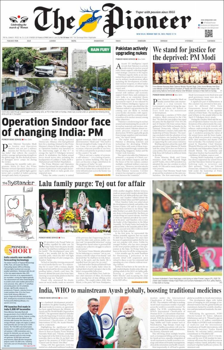 Portada de The Pioneer (India)