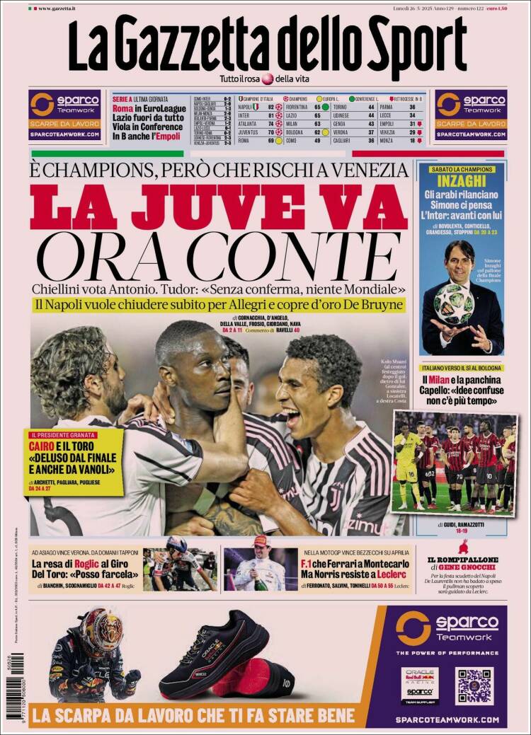 Portada de La Gazzetta dello Sport (Italy)