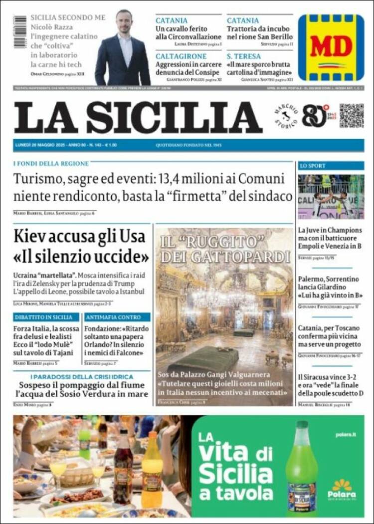 Portada de La Sicilia (Italy)