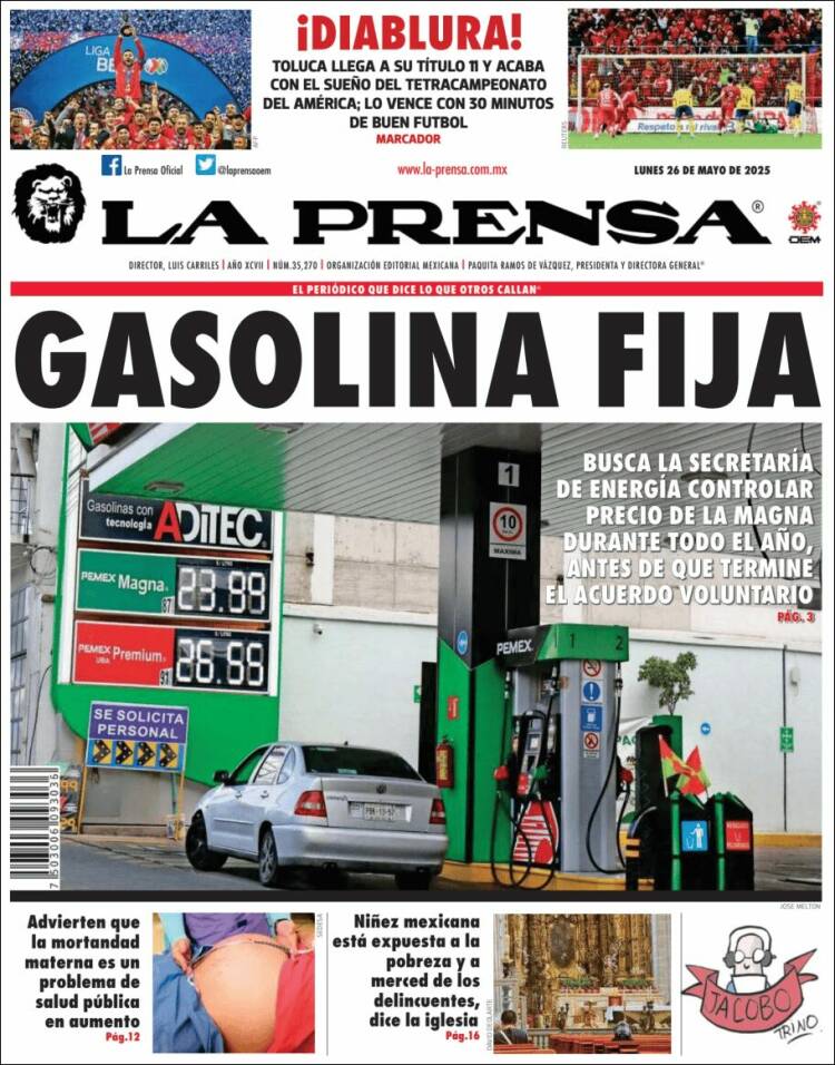Portada de La Prensa (Mexico)