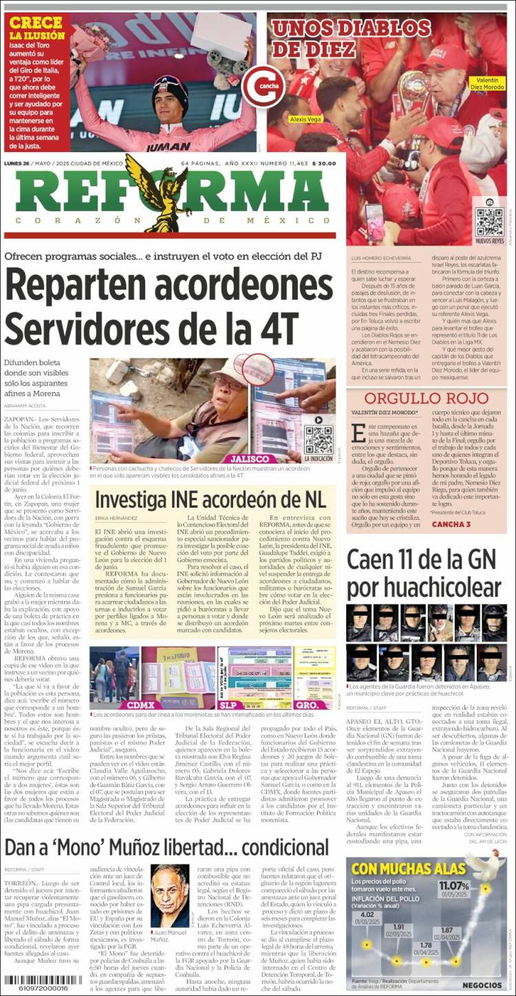 Portada de Reforma (Mexico)