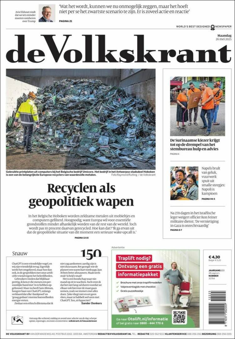 Portada de De Volkskrant (Netherlands)