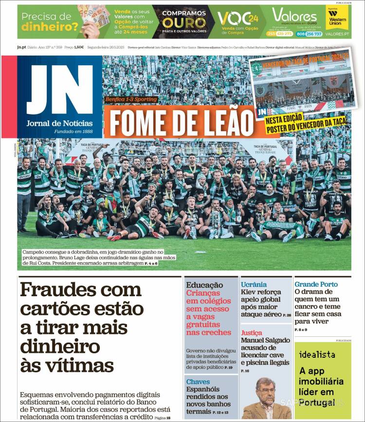 Portada de Jornal de Notícias (Portugal)