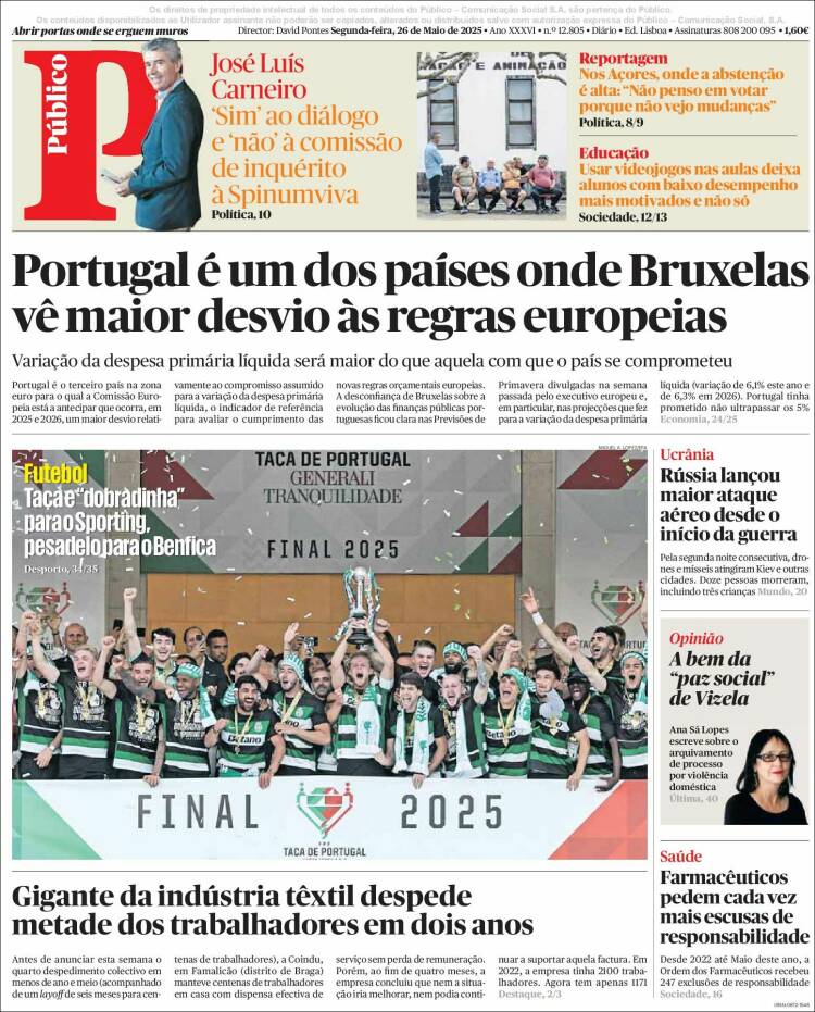 Portada de Público (Portugal)