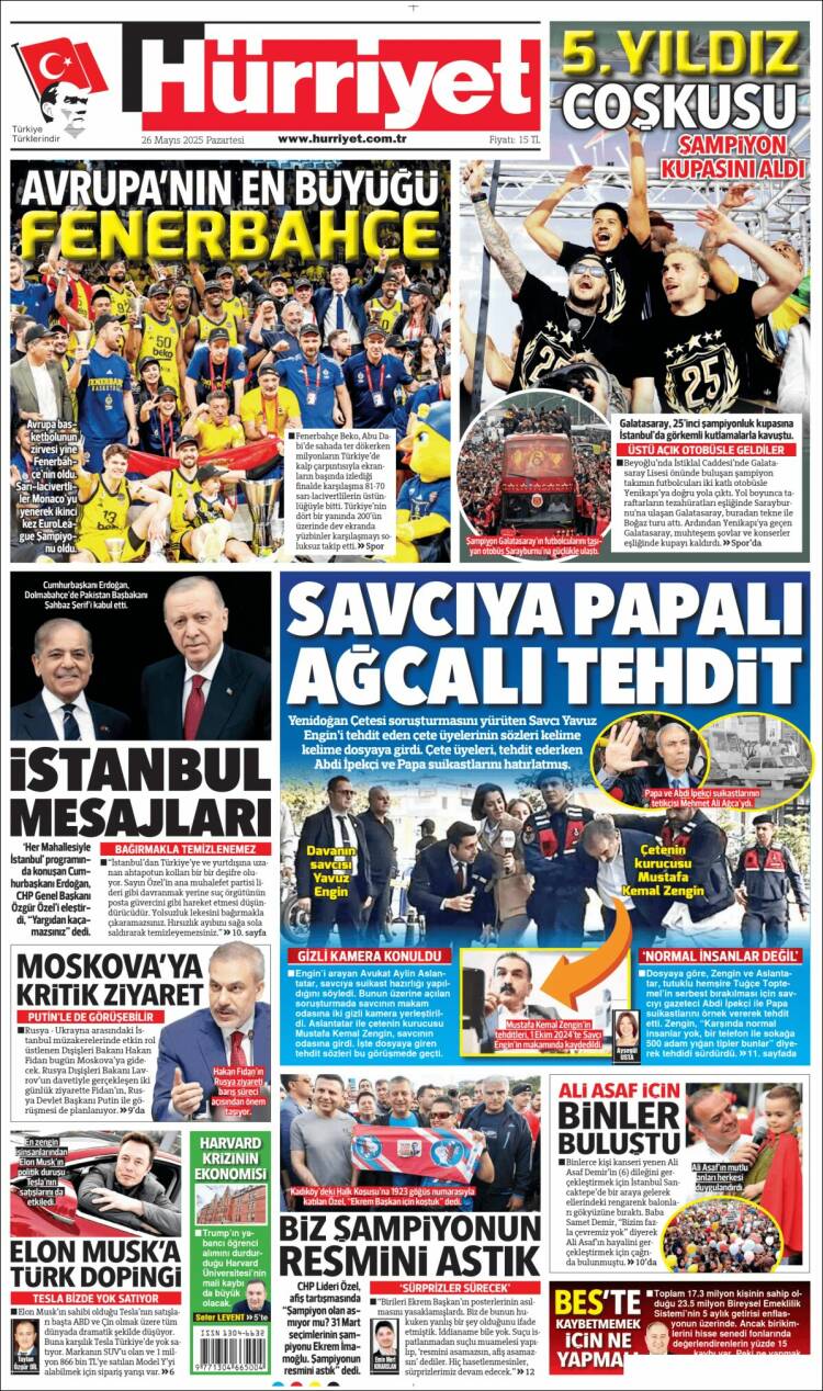 Portada de Hürriyet (Turkey)