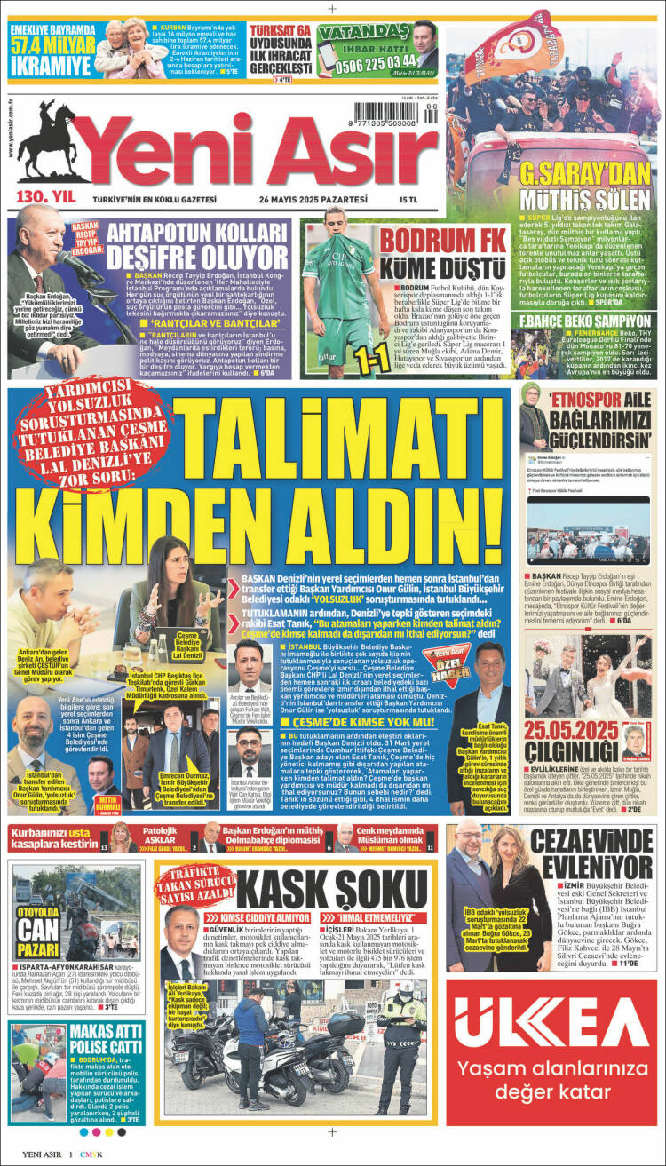 Portada de Yeni Asır (Turkey)