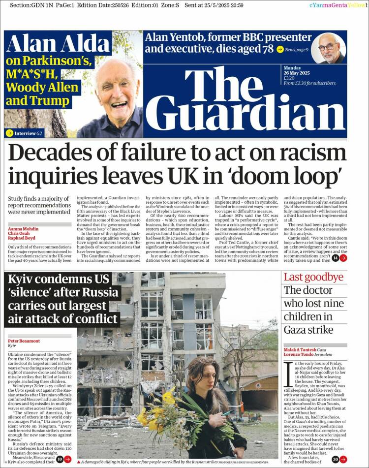 Portada de The Guardian (United Kingdom)