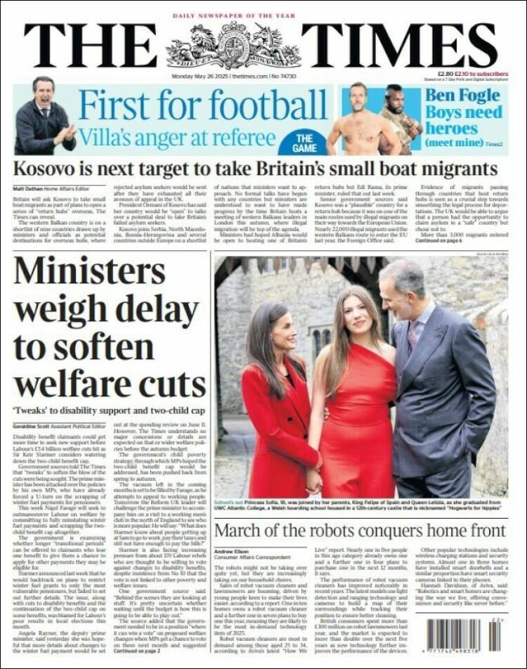 Portada de The Times (United Kingdom)