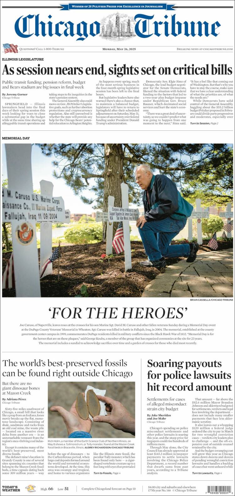 Portada de Chicago Tribune (USA)