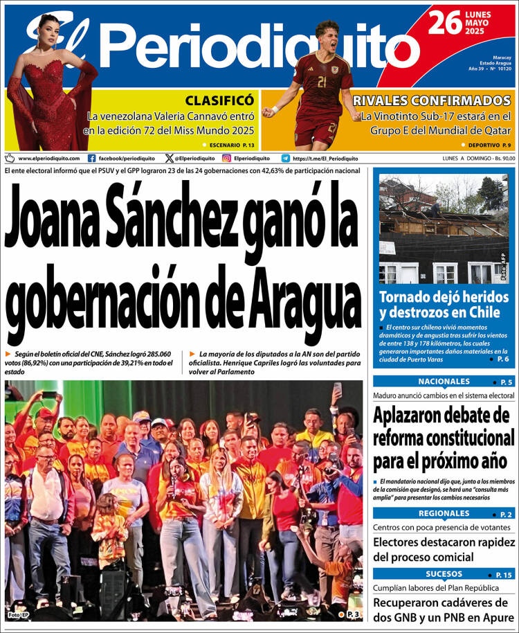 Portada de Periodiquito de Aragua (Venezuela)