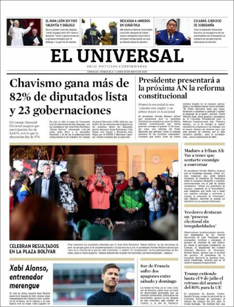 Portada de Universal (Venezuela)