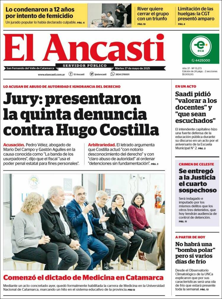 Portada de El Ancasti (Argentina)