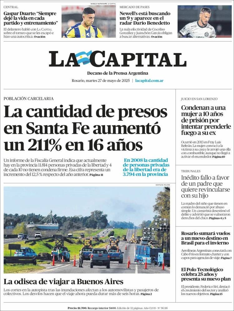 Portada de La Capital - Rosario (Argentina)