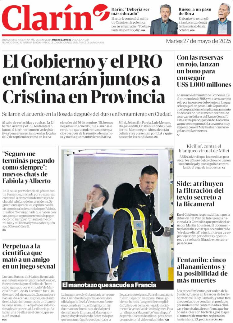 Portada de Clarín (Argentina)