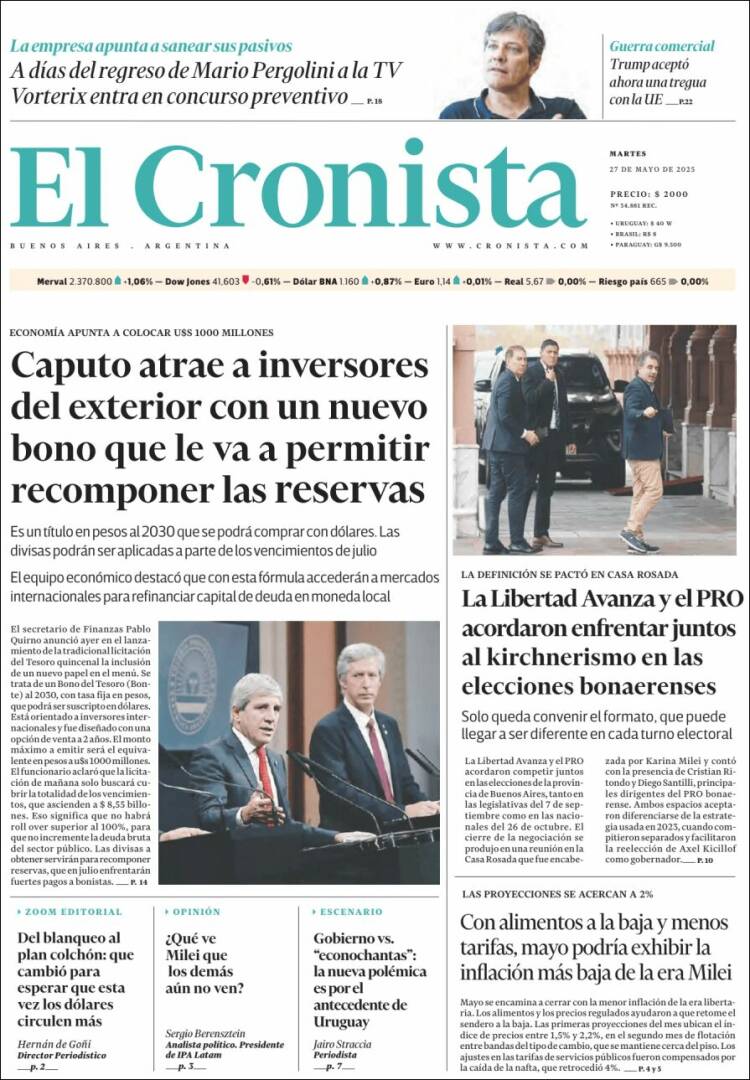 Portada de El Cronista Comercial (Argentina)