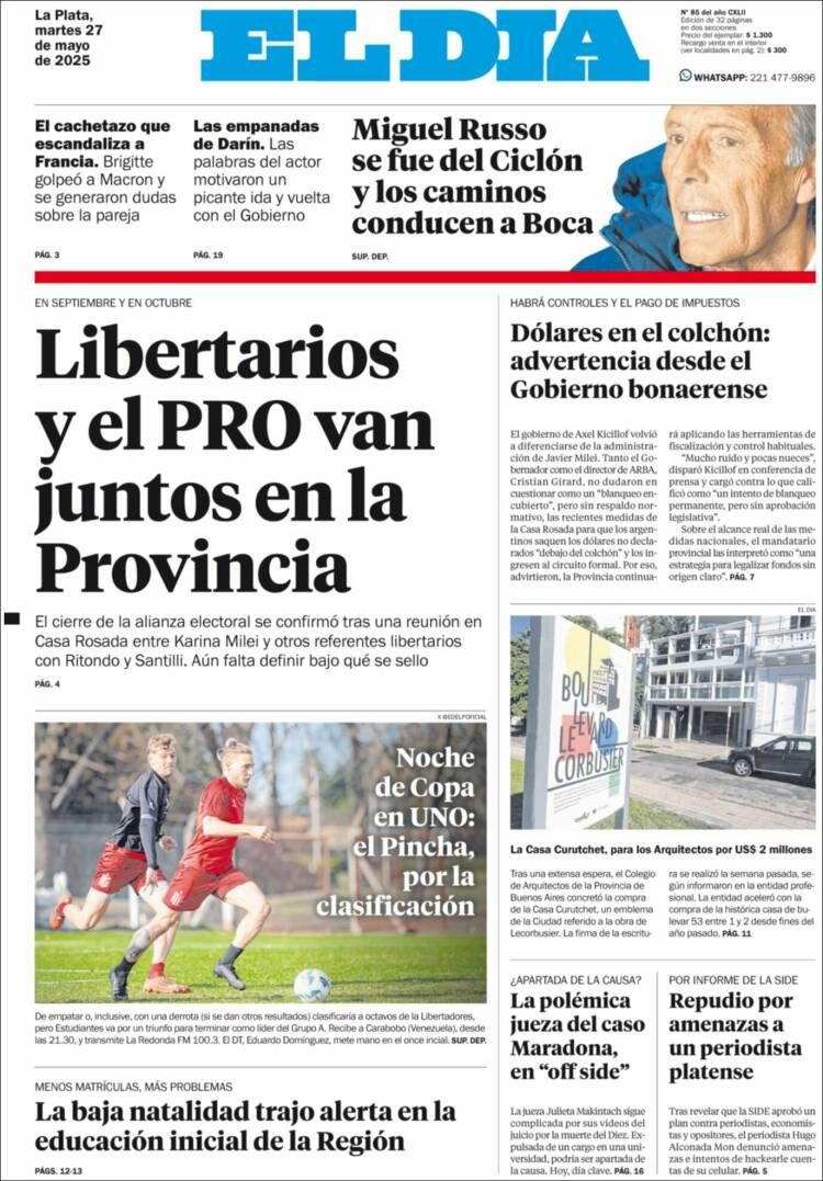 Portada de El Día de la Plata (Argentina)