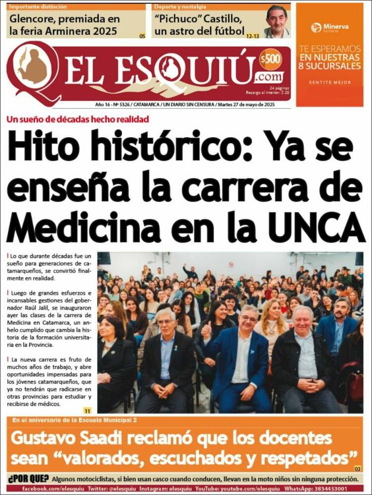 Portada de El Esquiu (Argentina)