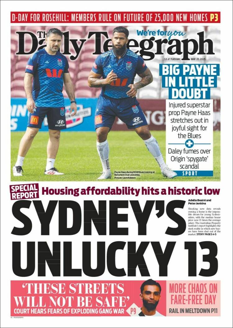 Portada de The Daily Telegraph (Australia)