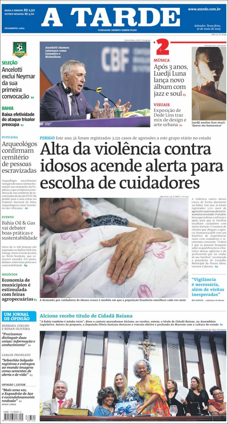 Portada de Diário A Tarde (Brasil)