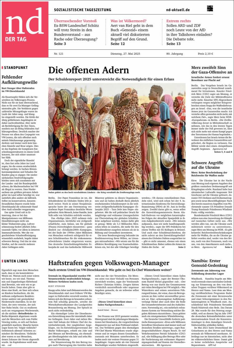 Portada de Neues Deutschland (Germany)